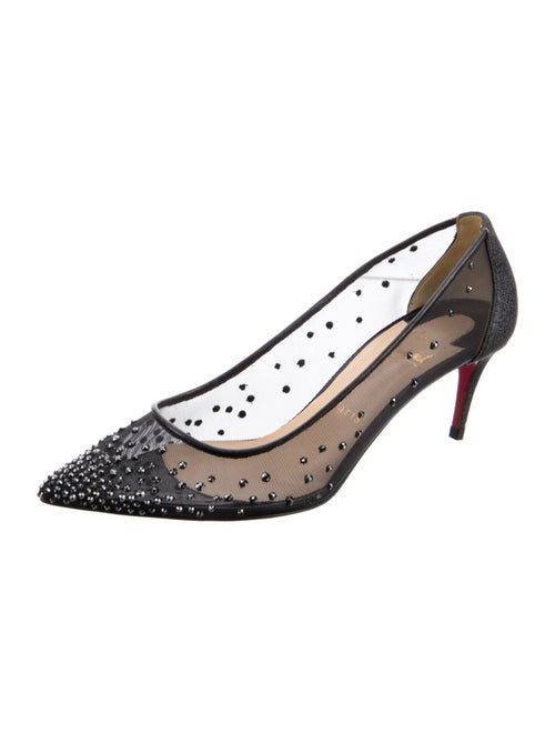 Christian Louboutin Mesh Crystal Embellishments Pumps