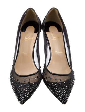 Christian Louboutin Mesh Crystal Embellishments Pumps