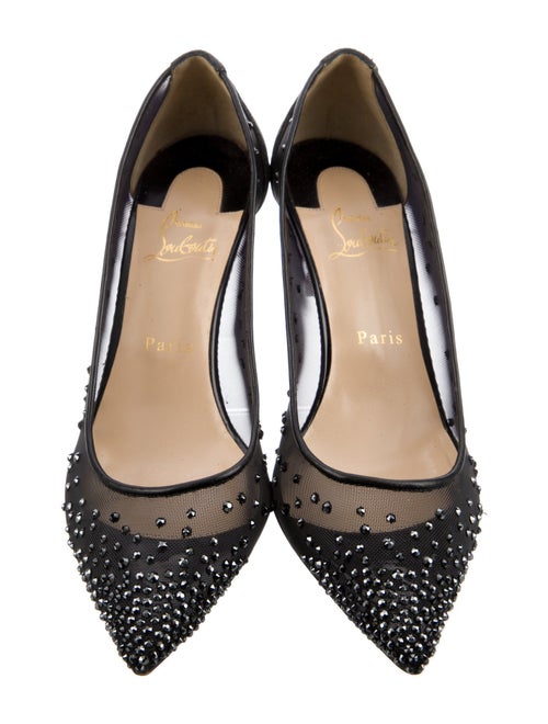 Christian Louboutin Mesh Crystal Embellishments Pumps