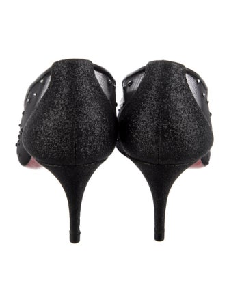 Christian Louboutin Mesh Crystal Embellishments Pumps