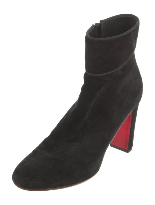 Christian Louboutin Suede Grosgrain Trim Boots