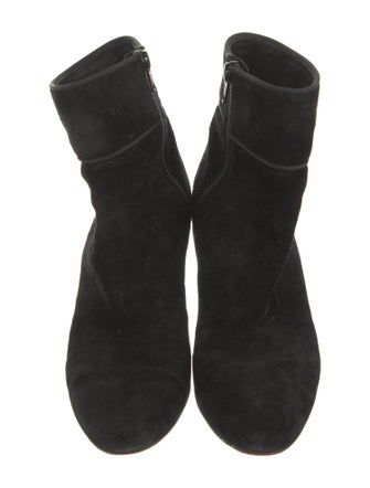 Christian Louboutin Suede Grosgrain Trim Boots