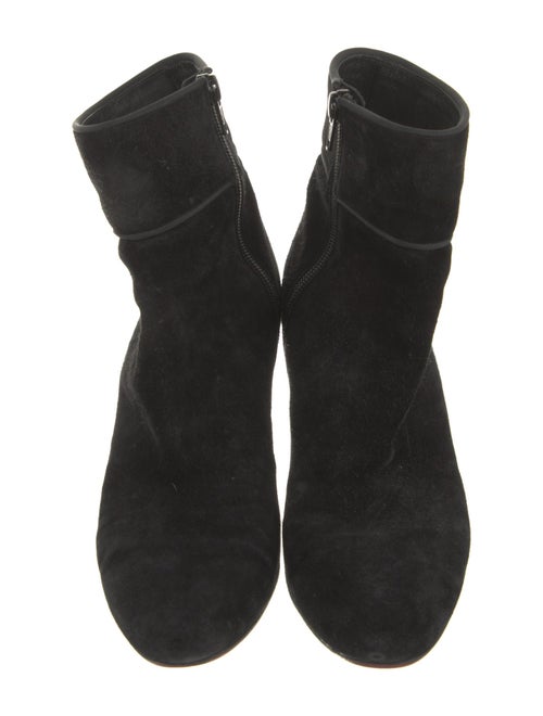 Christian Louboutin Suede Grosgrain Trim Boots