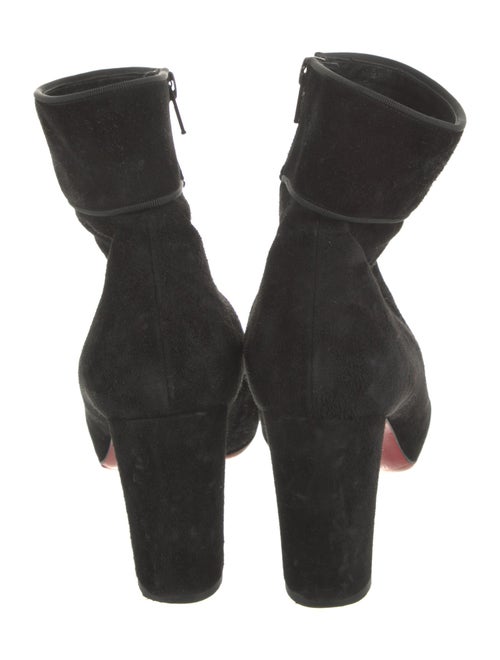 Christian Louboutin Suede Grosgrain Trim Boots