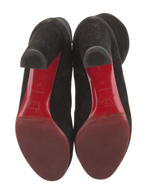 Christian Louboutin Suede Grosgrain Trim Boots