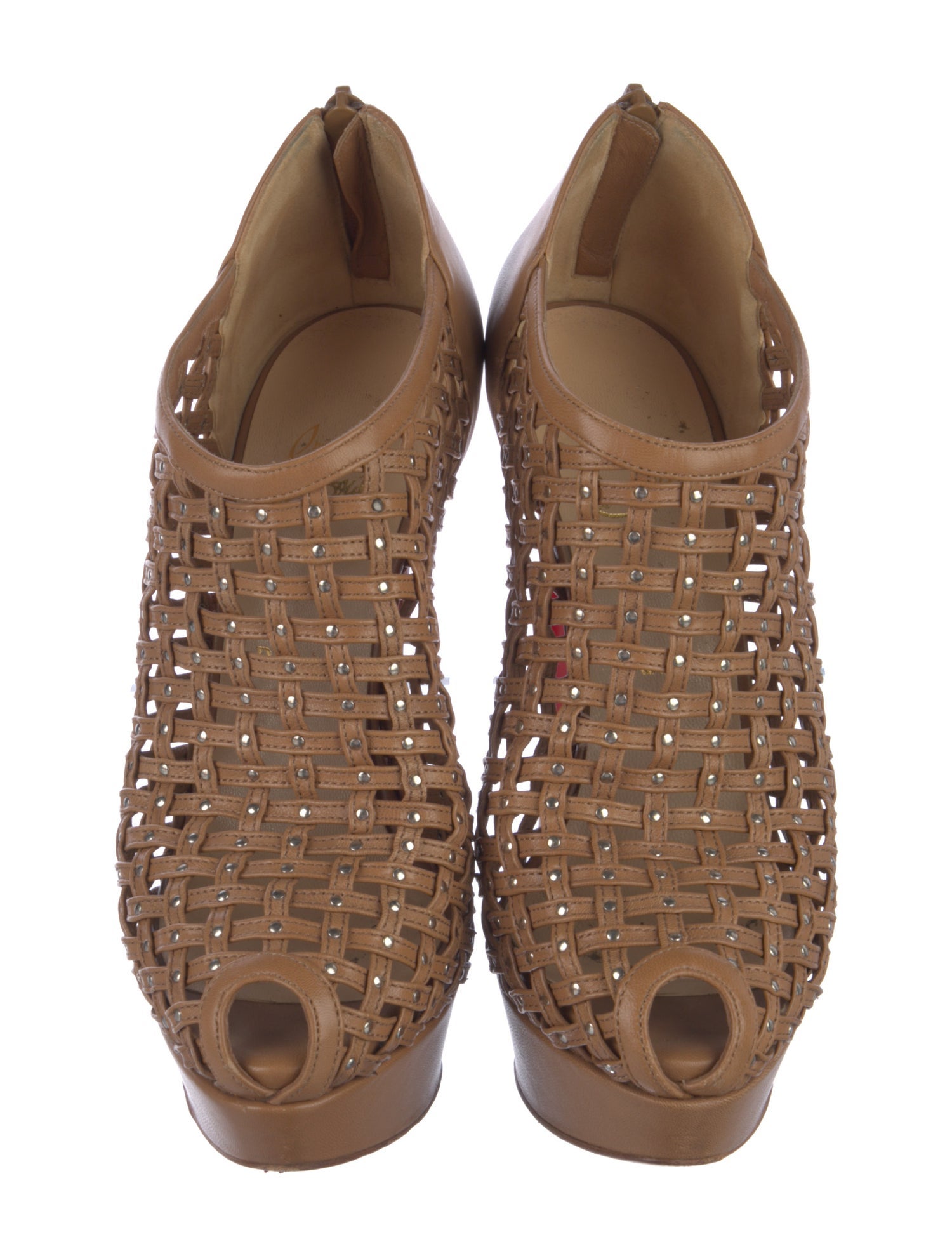 Christian Louboutin Leather Studded Accents Pumps