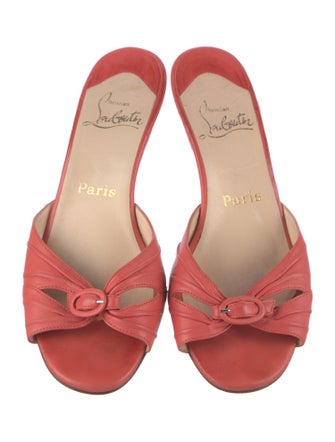 Christian Louboutin Leather Cutout Accent Slides
