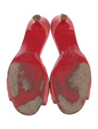 Christian Louboutin Leather Cutout Accent Slides