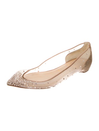 Christian Louboutin Mesh Glitter Accents Ballet Flats
