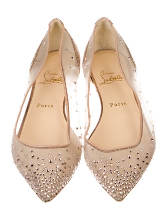 Christian Louboutin Mesh Glitter Accents Ballet Flats