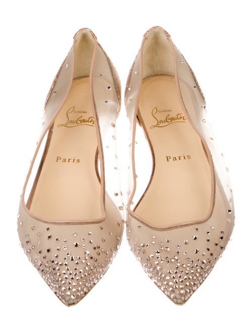 Christian Louboutin Mesh Glitter Accents Ballet Flats