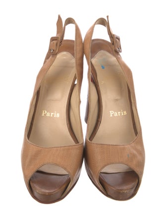 Christian Louboutin Canvas Slingback Sandals