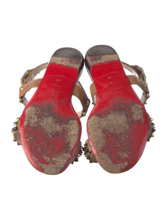 Christian Louboutin Leather Studded Accents Sandals
