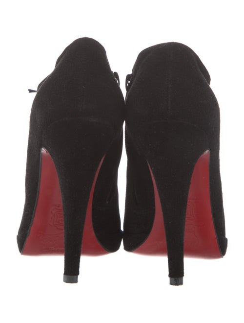 Christian Louboutin Suede Fringe Trim Accent Lace-Up Boots