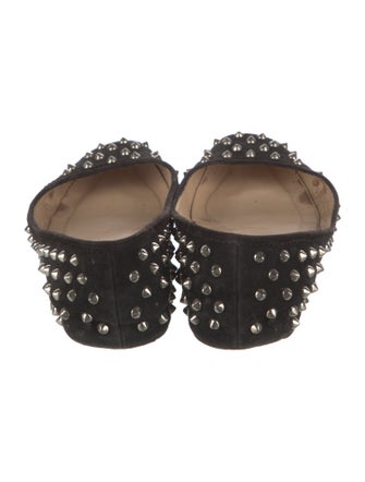 Christian Louboutin Spike Accents Suede Ballet Flats