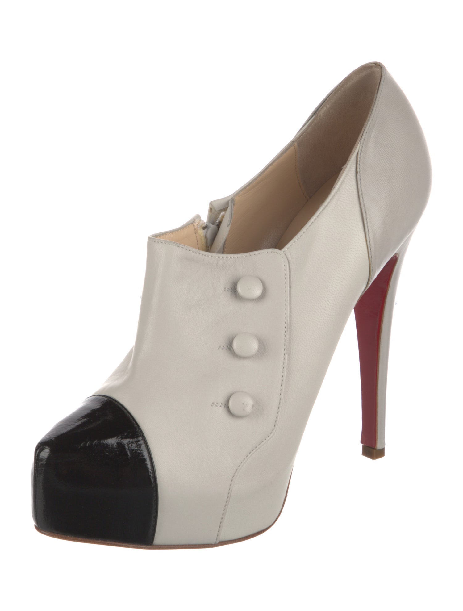 Christian Louboutin Leather Colorblock Pattern Pumps