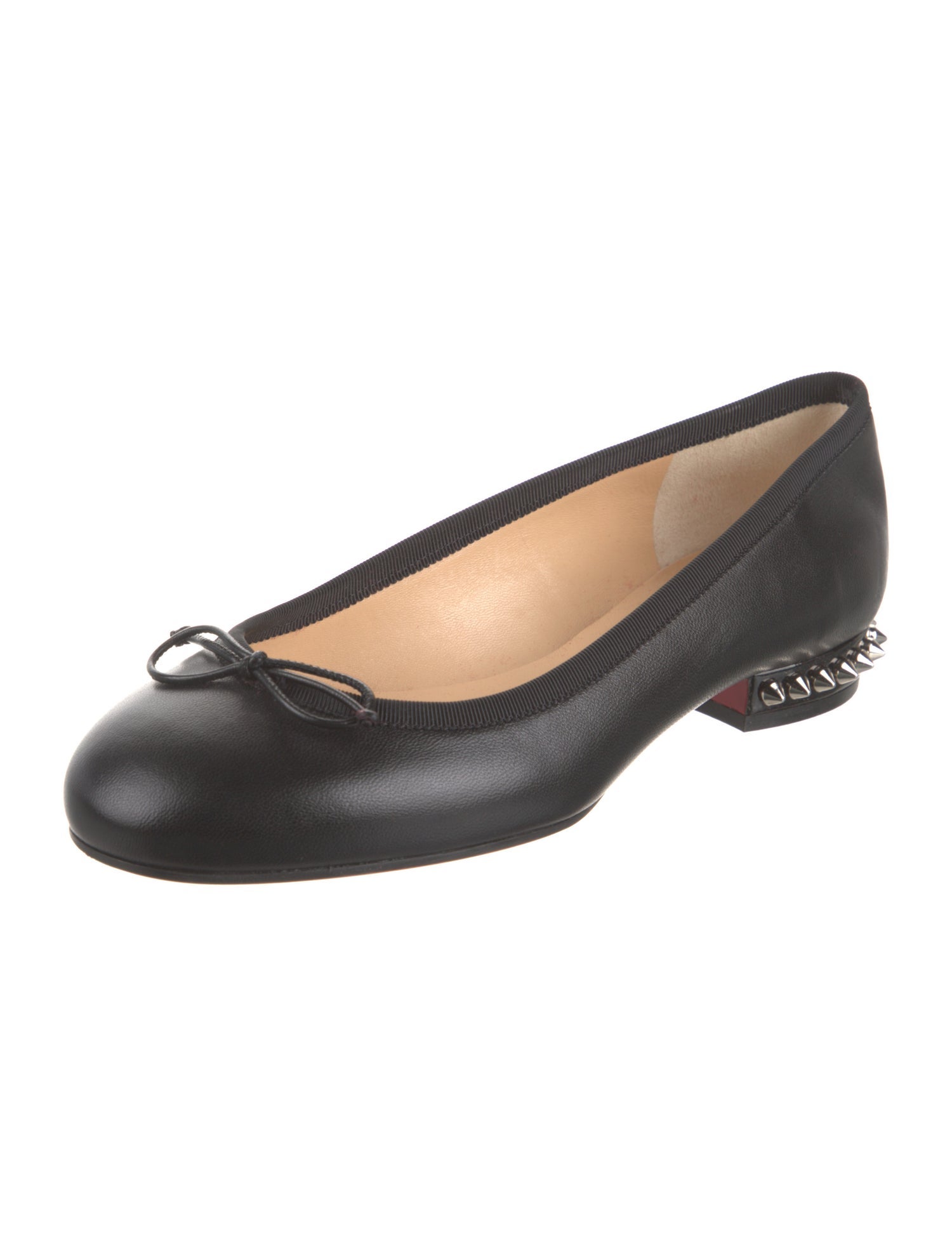 Christian Louboutin Spike Accents Leather Ballet Flats