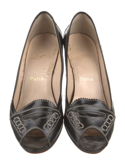 Christian Louboutin Leather Whipstitch Trim Pumps