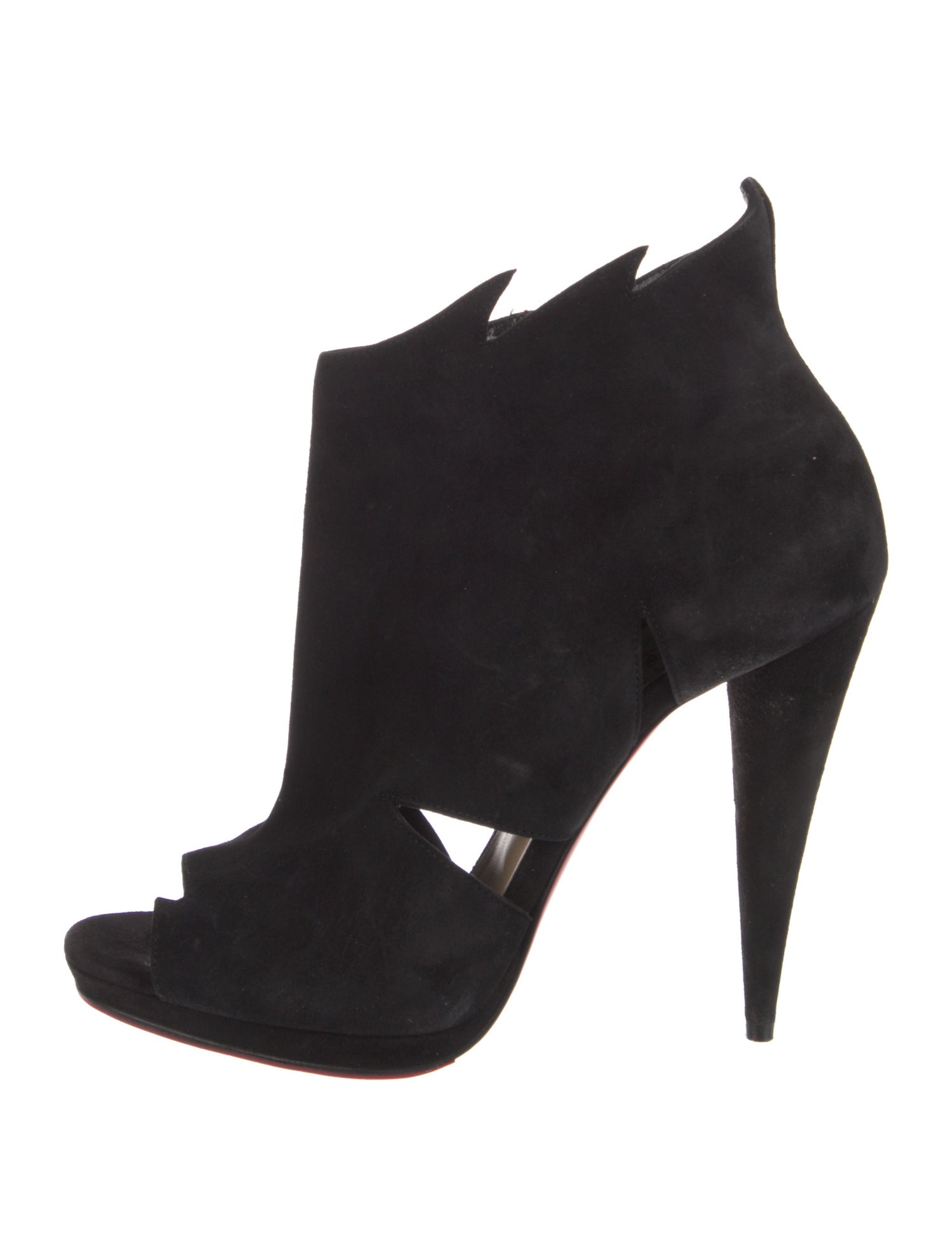 Christian Louboutin Suede Cutout Accent Slingback Sandals