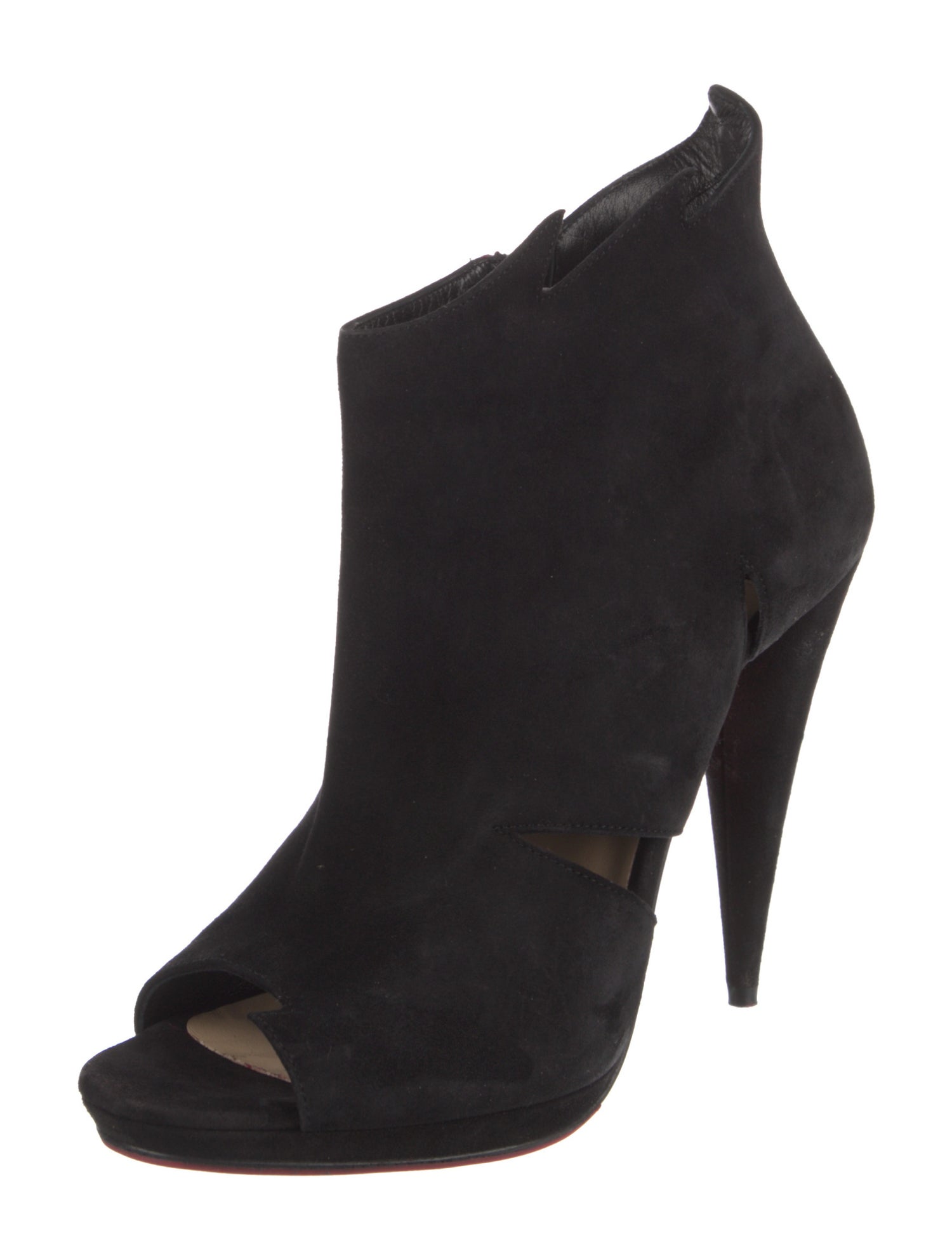 Christian Louboutin Suede Cutout Accent Slingback Sandals