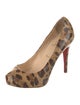 Christian Louboutin Patent Leather Animal Print Pumps