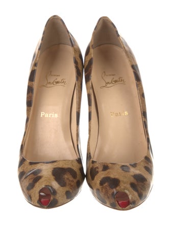 Christian Louboutin Patent Leather Animal Print Pumps