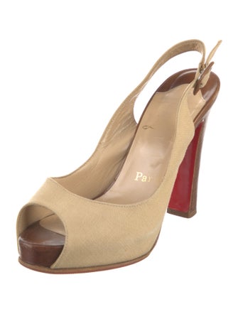 Christian Louboutin Canvas Slingback Pumps