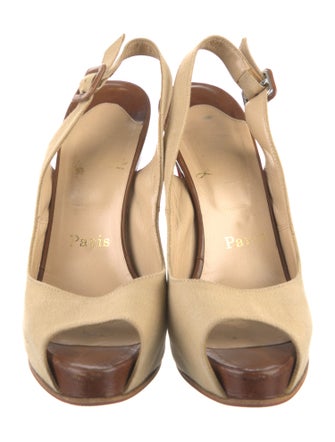 Christian Louboutin Canvas Slingback Pumps