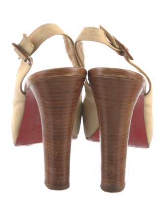 Christian Louboutin Canvas Slingback Pumps