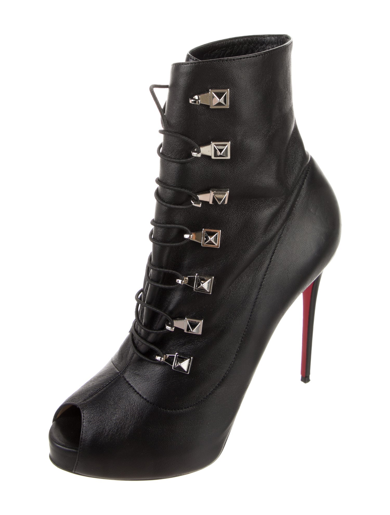 Christian Louboutin Leather Lace-Up Boots