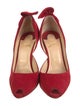 Christian Louboutin Suede Bow Accents D'Orsay Pumps