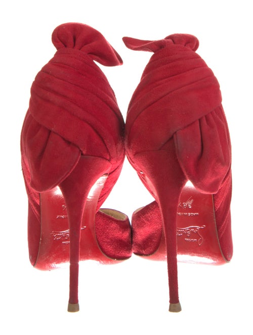 Christian Louboutin Suede Bow Accents D'Orsay Pumps
