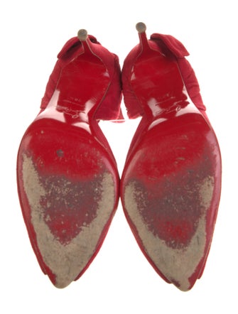 Christian Louboutin Suede Bow Accents D'Orsay Pumps