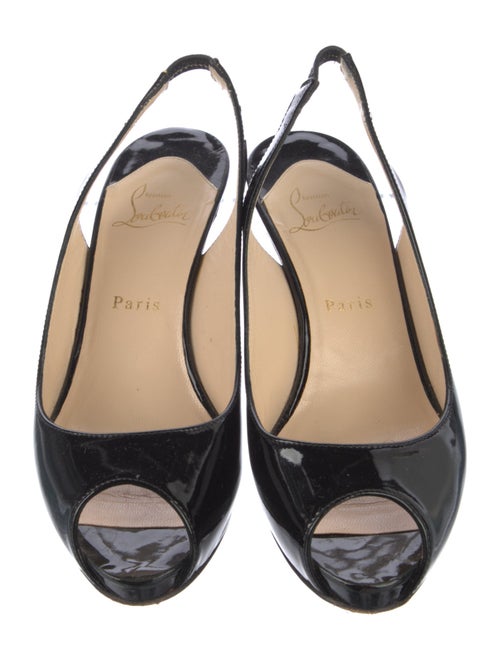 Christian Louboutin Patent Leather Slingback Sandals