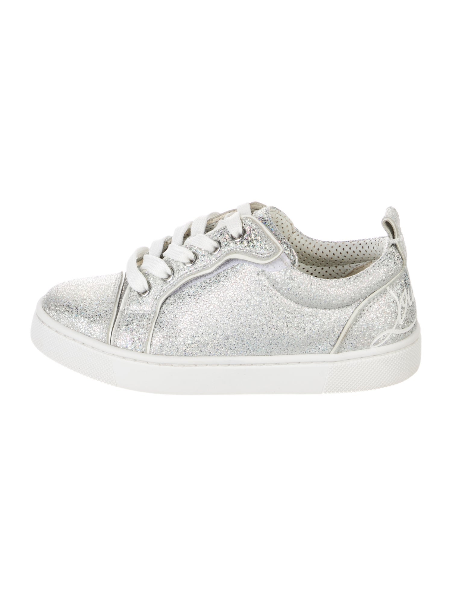 Christian Louboutin Girls' Leather Glitter Low-Top Sneakers