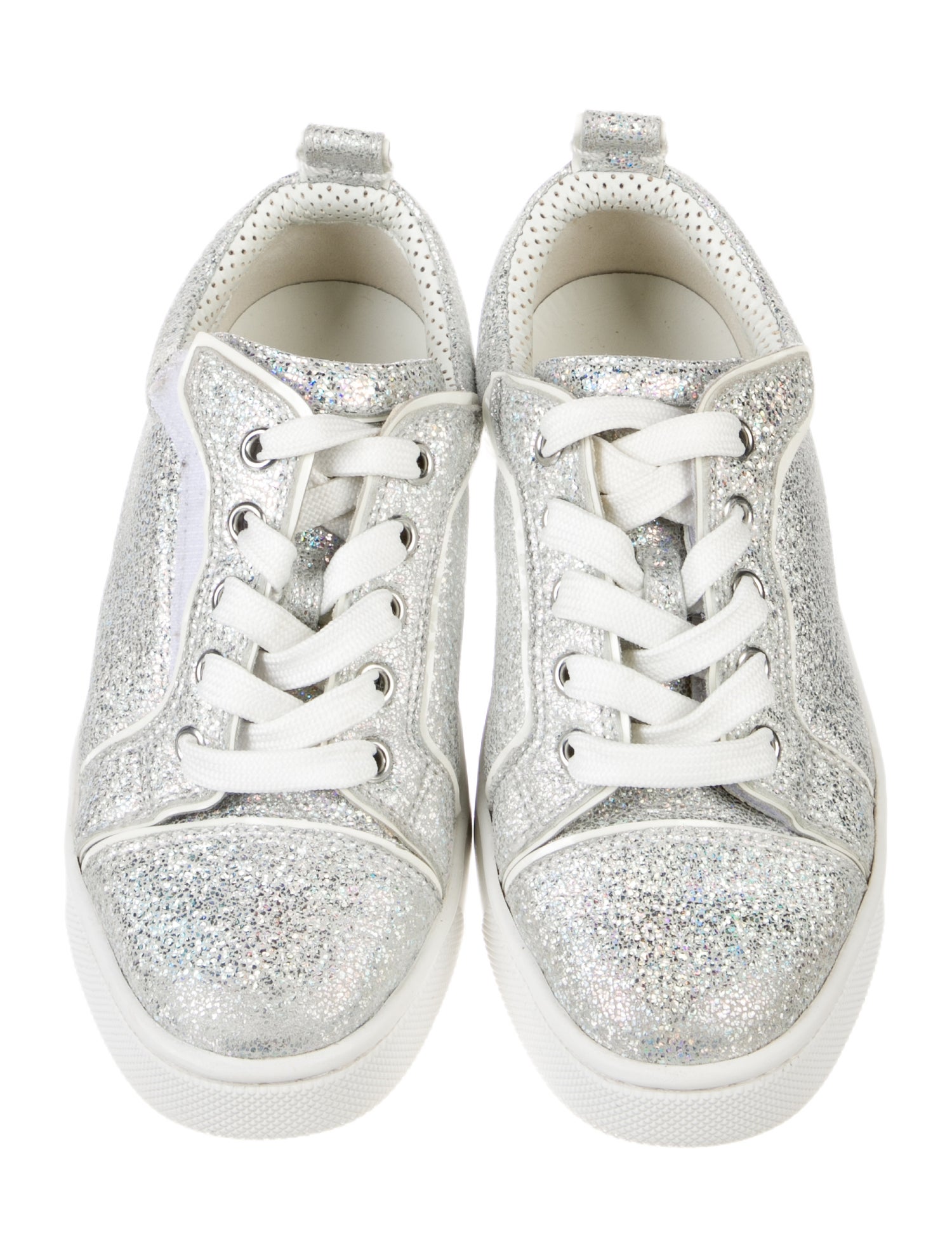 Christian Louboutin Girls' Leather Glitter Low-Top Sneakers