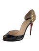 Christian Louboutin Spike Accents Patent Leather D'Orsay Pumps