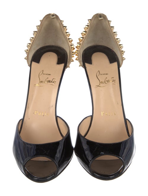 Christian Louboutin Spike Accents Patent Leather D'Orsay Pumps