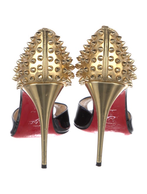 Christian Louboutin Spike Accents Patent Leather D'Orsay Pumps