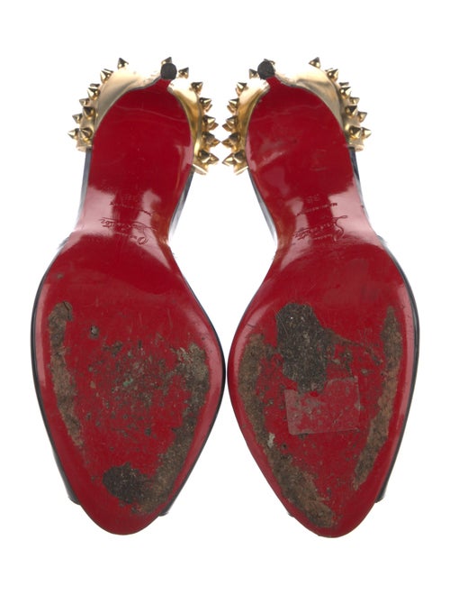 Christian Louboutin Spike Accents Patent Leather D'Orsay Pumps