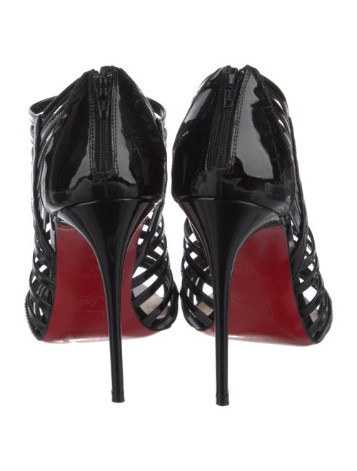 Christian Louboutin Patent Leather Cutout Accent Gladiator Sandals