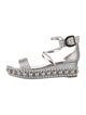 Christian Louboutin Leather Glitter Accents Espadrilles