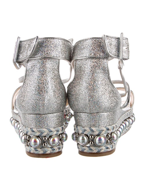Christian Louboutin Leather Glitter Accents Espadrilles