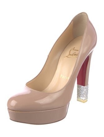 Christian Louboutin Patent Leather Crystal Embellishments Pumps