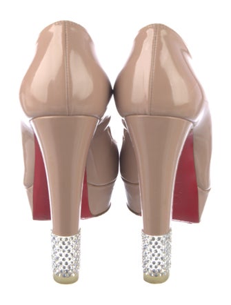 Christian Louboutin Patent Leather Crystal Embellishments Pumps