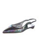 Christian Louboutin Tie-Dye Print Leather Trim Embellishment Slingback Flats