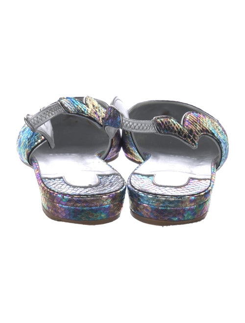 Christian Louboutin Tie-Dye Print Leather Trim Embellishment Slingback Flats