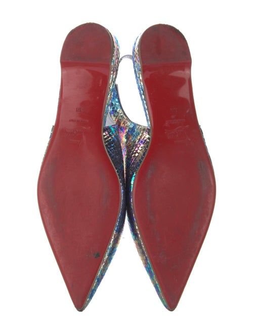 Christian Louboutin Tie-Dye Print Leather Trim Embellishment Slingback Flats