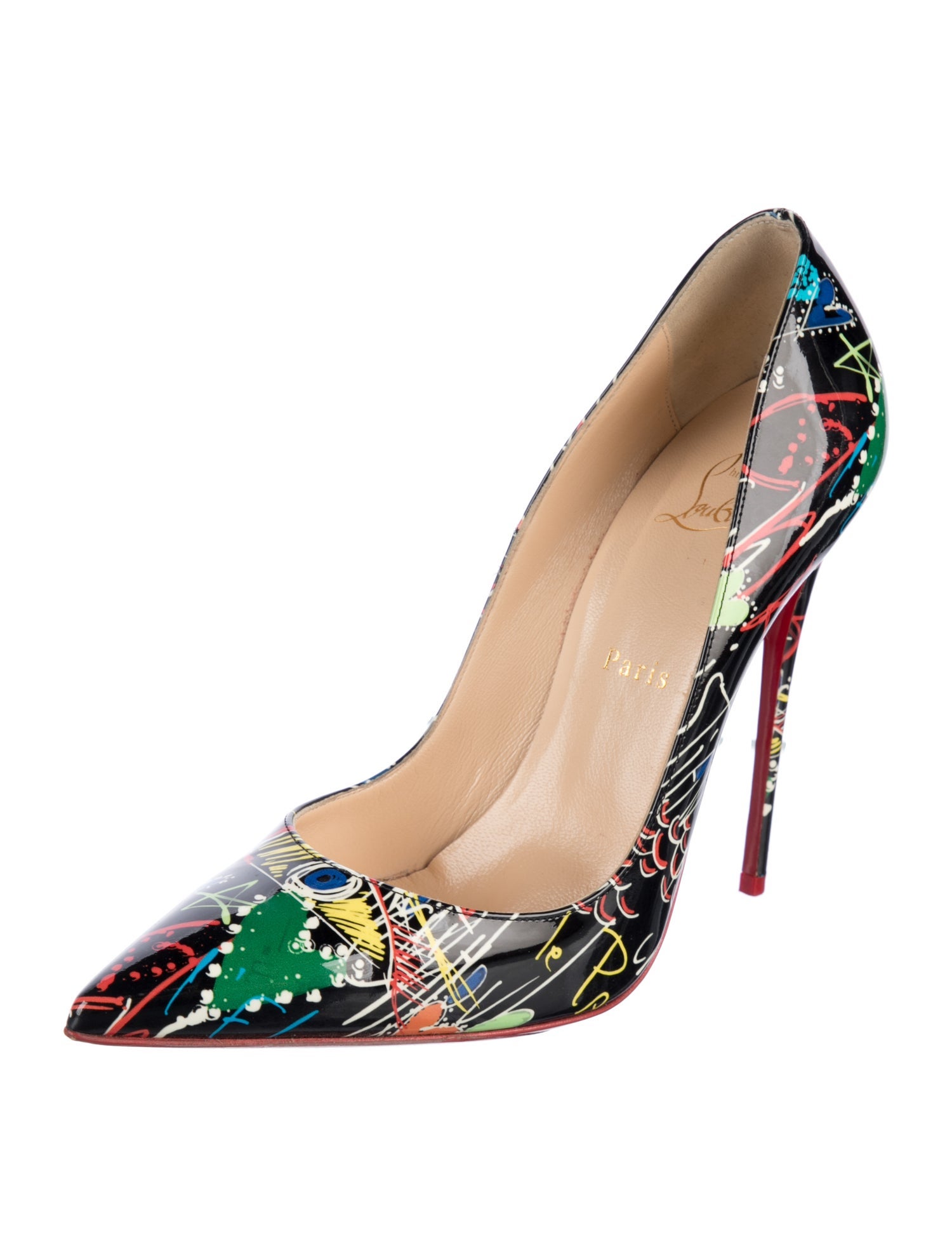 Christian Louboutin Patent Leather Printed Pumps