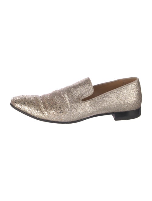 Christian Louboutin Glitter Grosgrain Trim Loafers